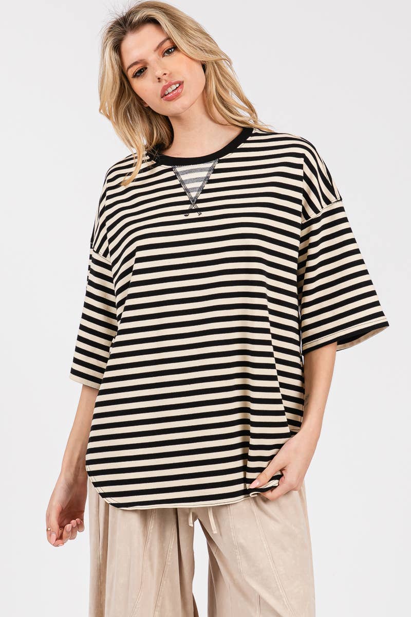 Striped Oversized Top
