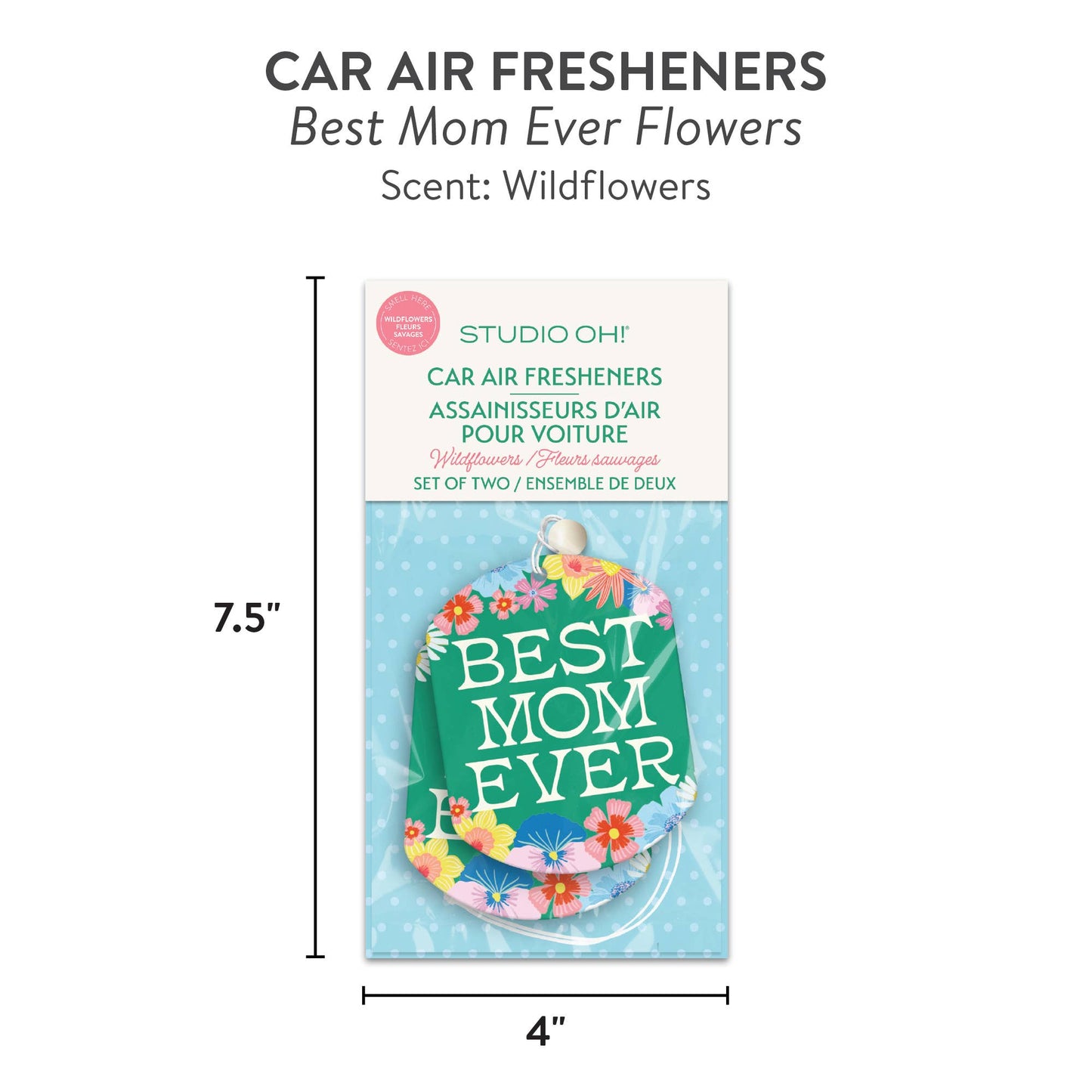 Best Mom Ever Flowers Car Air Freshener