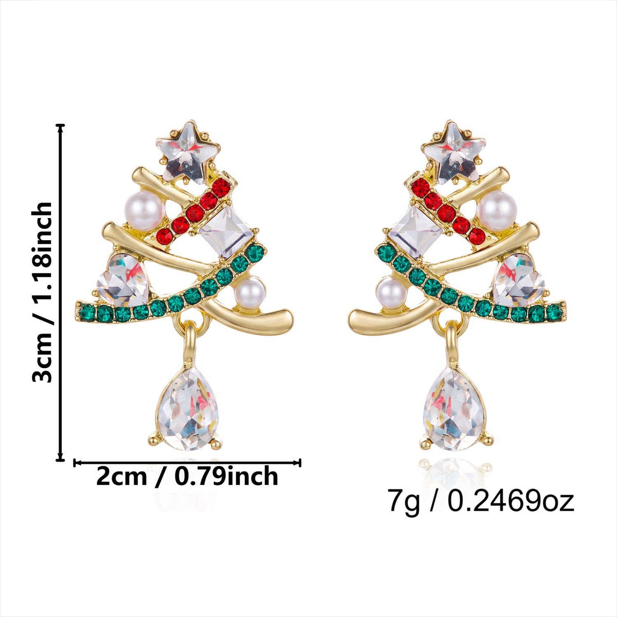 Rhinestone Snowflake Christmas Earrings