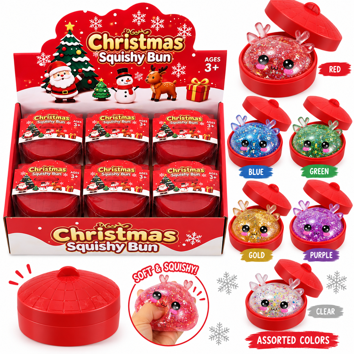 Christmas Glitter Dumpling Squishy MDDS14