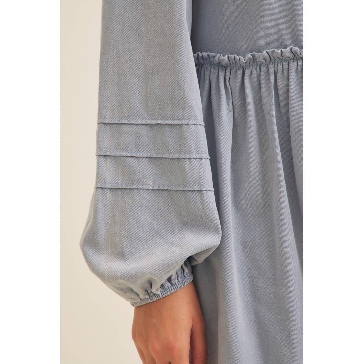 Cotton Acid Washed Mini Dress