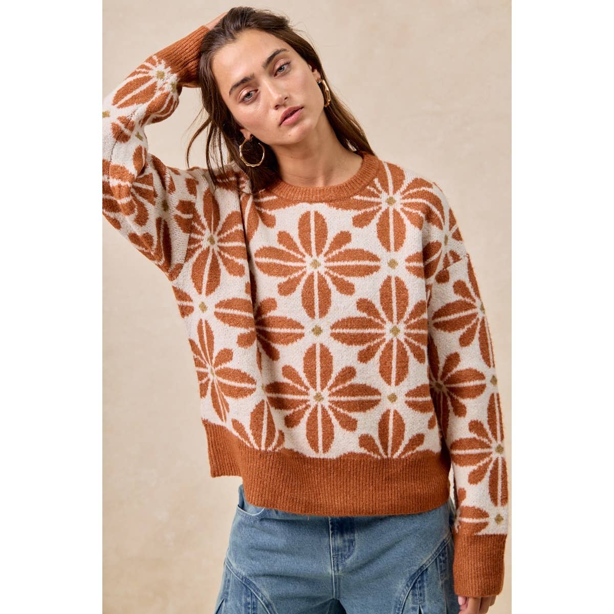 Flower Pattern Sweater