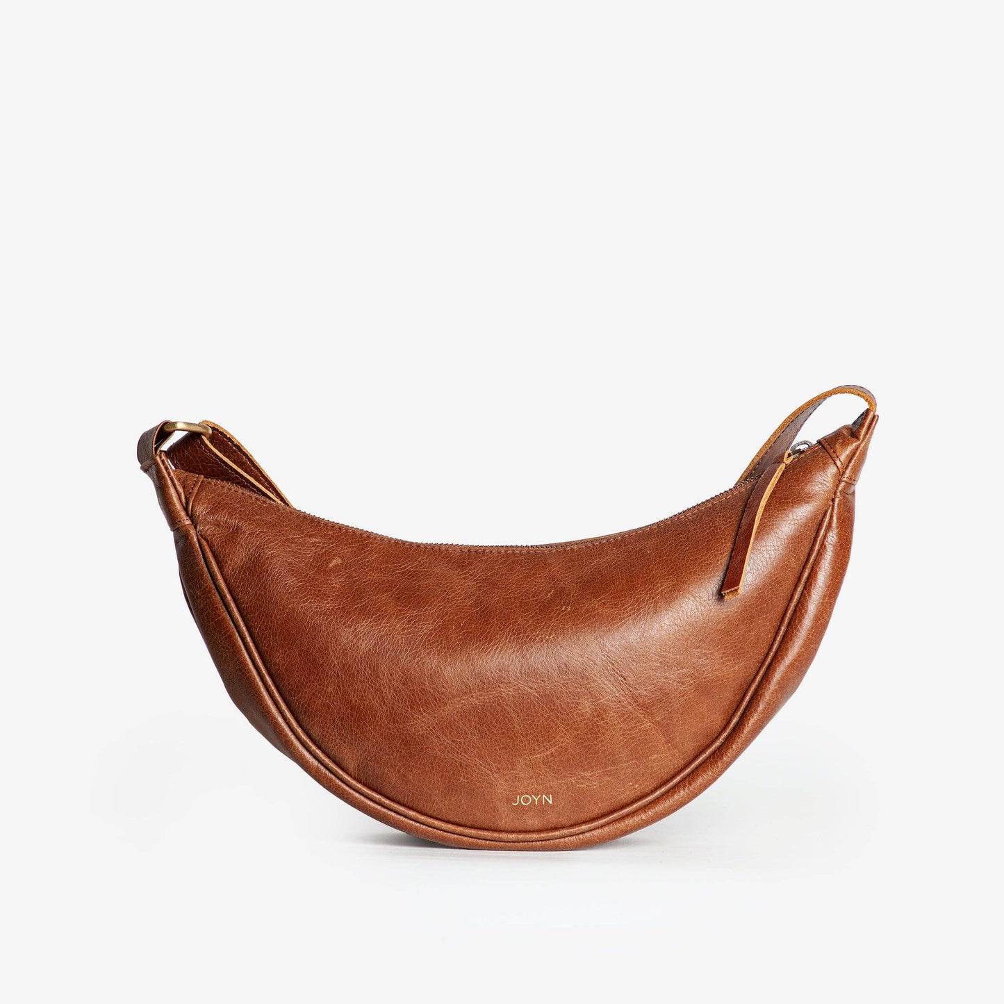 Leather Moon Sling Bag - in Vintage Brown