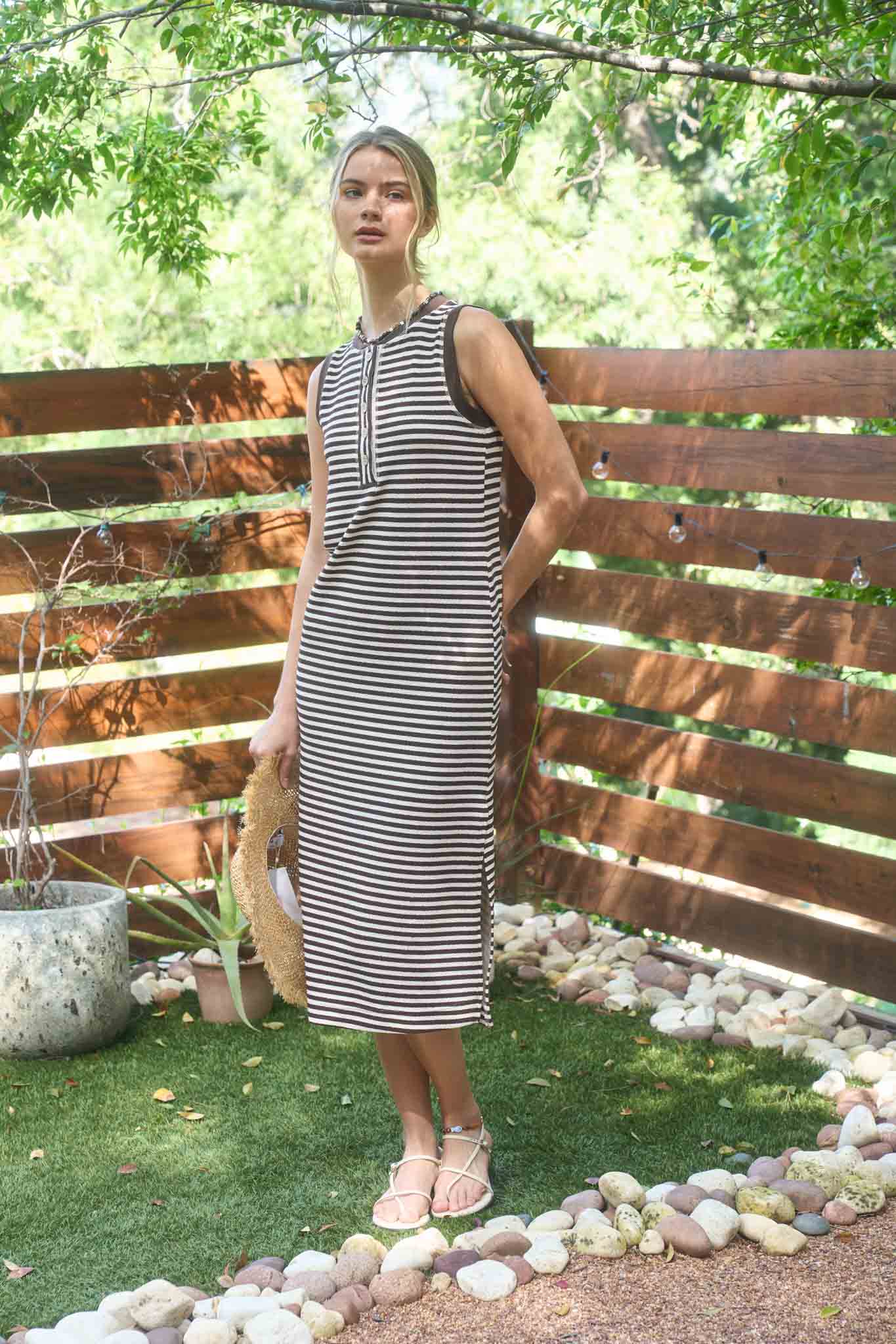 Henley Tank Knit Midi Dress