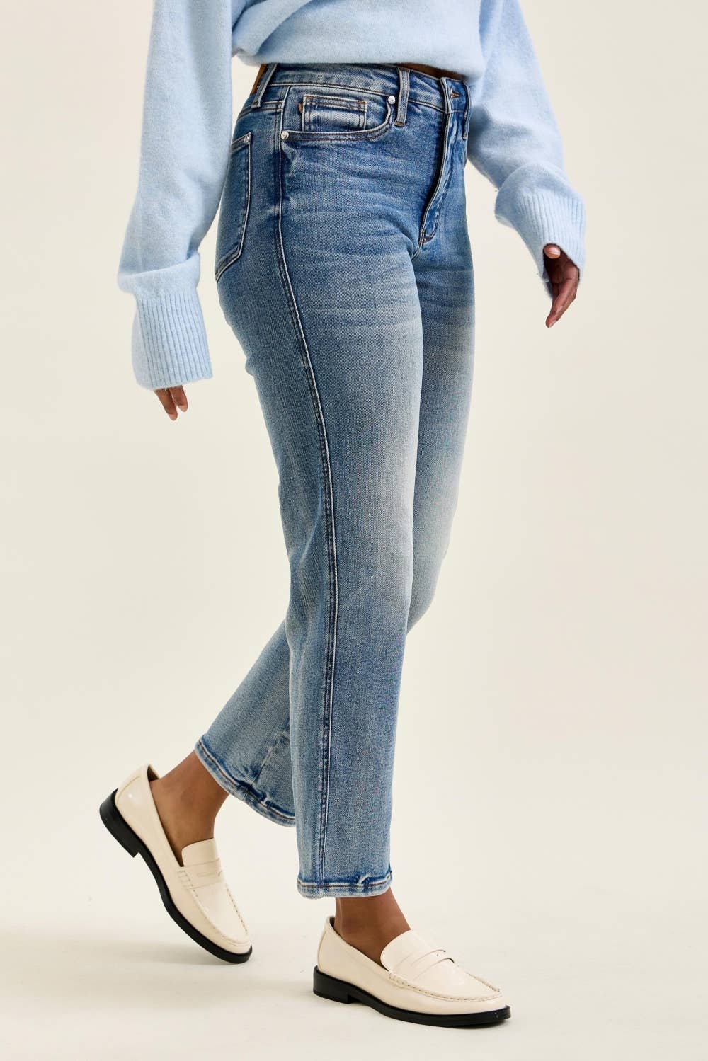 HW T.C. PEGGY Ankle Straight MD Break Through Blue