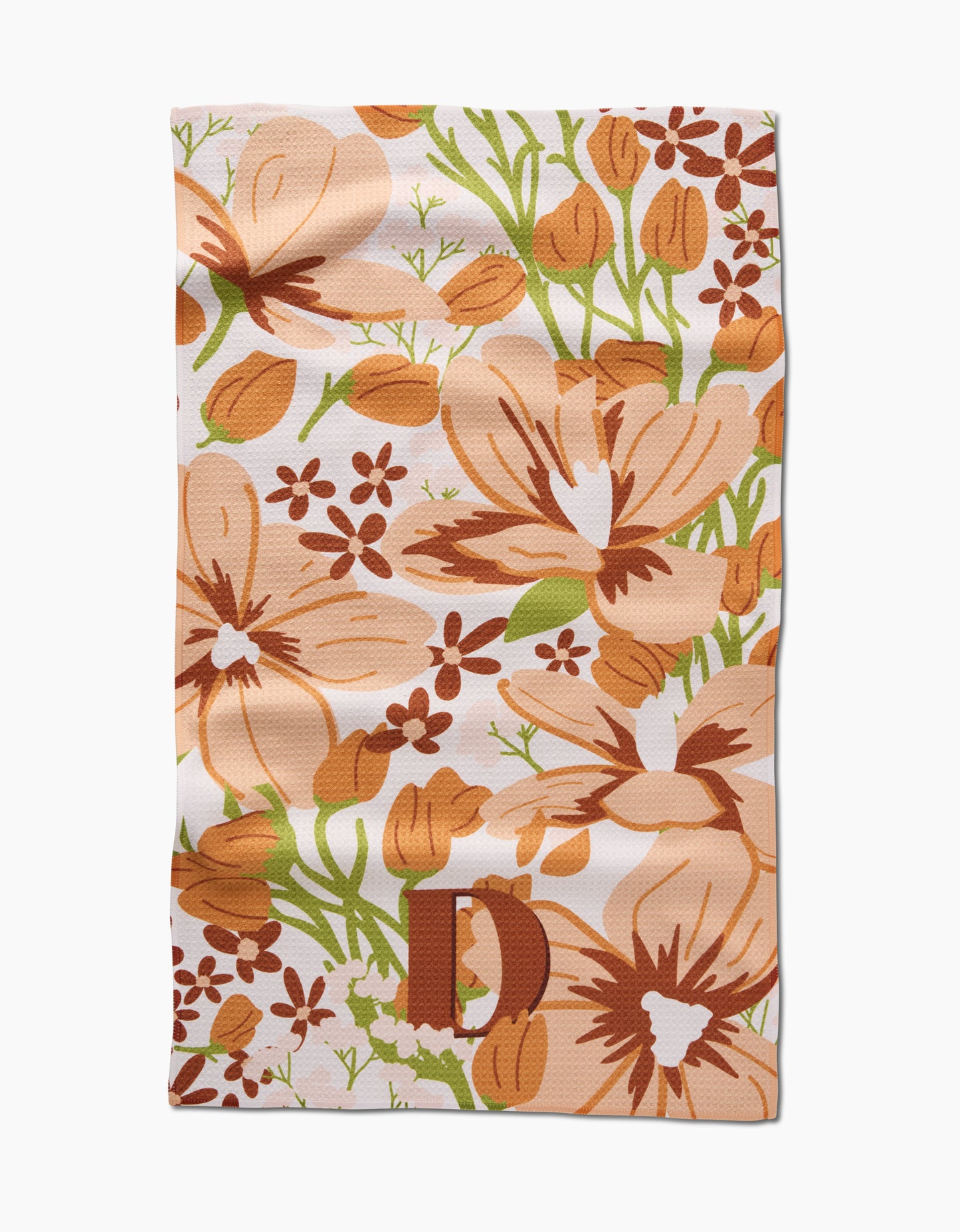 Geometry Monogram Floral Tea Towel
