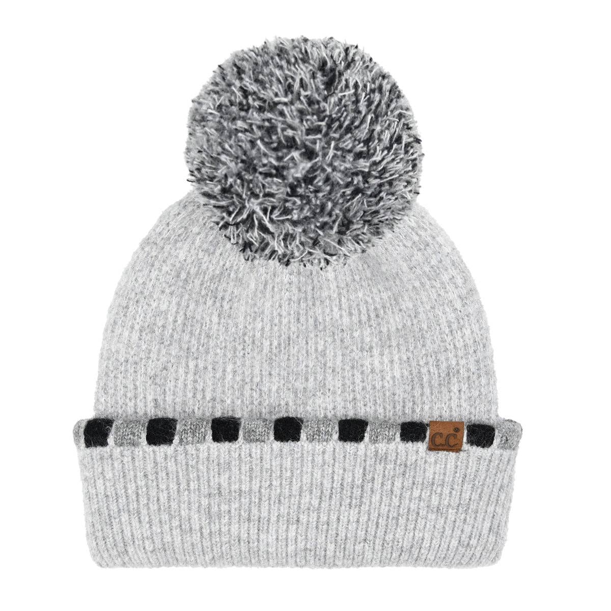 CC Beanie Neutral Horizontal Stripe Cuffed