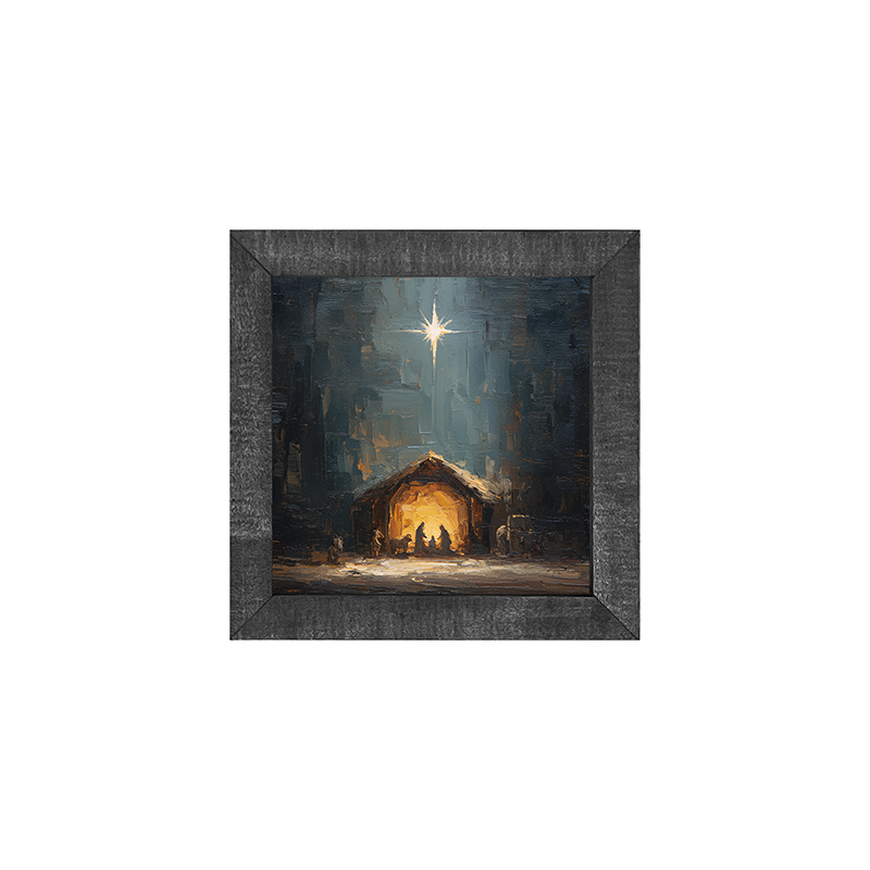 The Nativity at Night - Square Box Frame