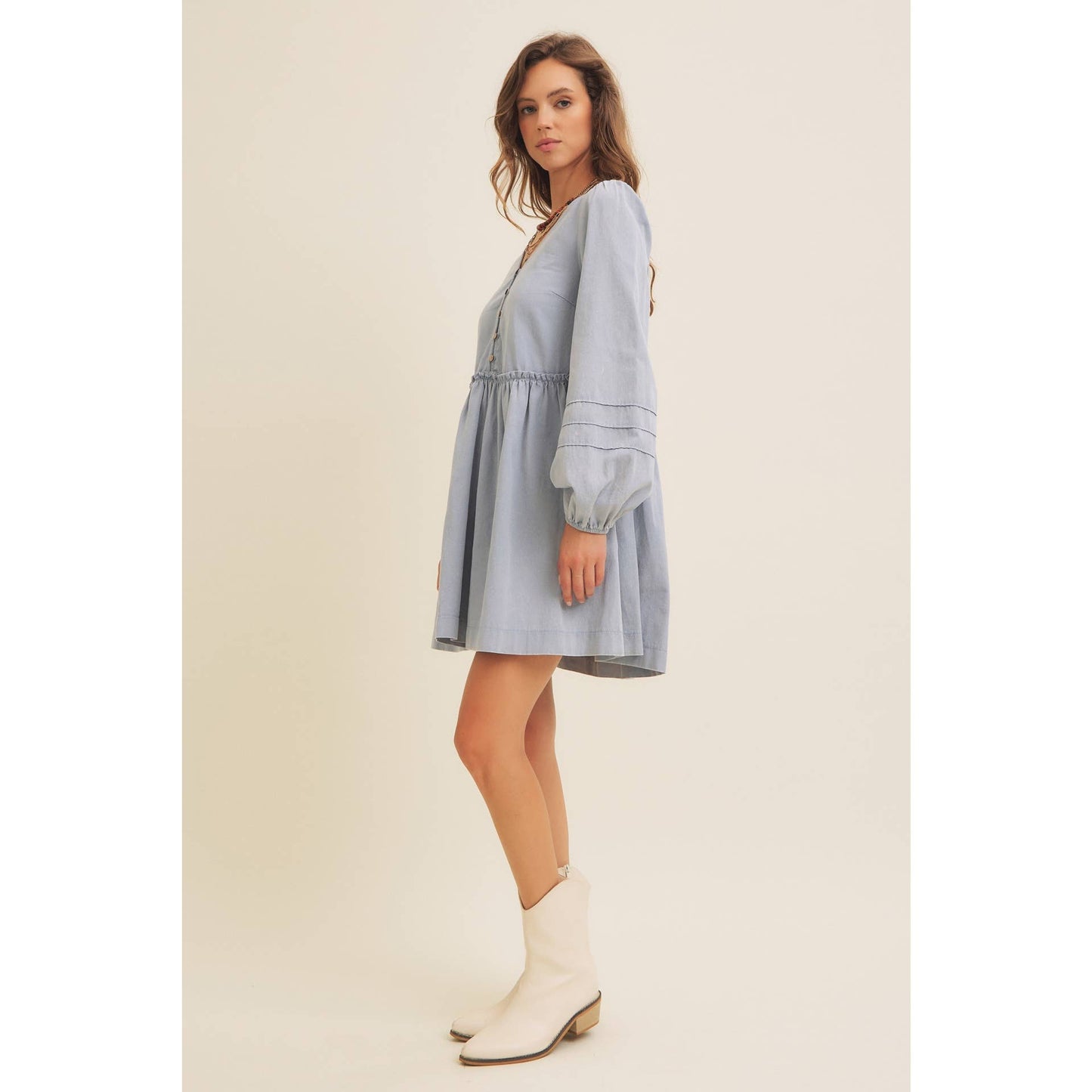 Cotton Acid Washed Mini Dress