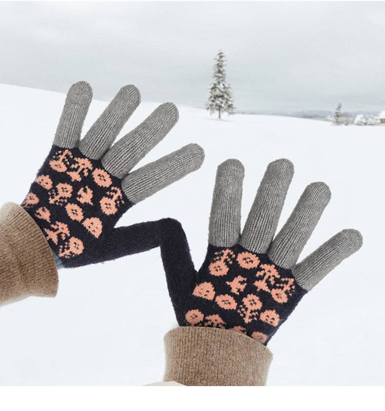Jacquard Touch Screen Thicken Gloves
