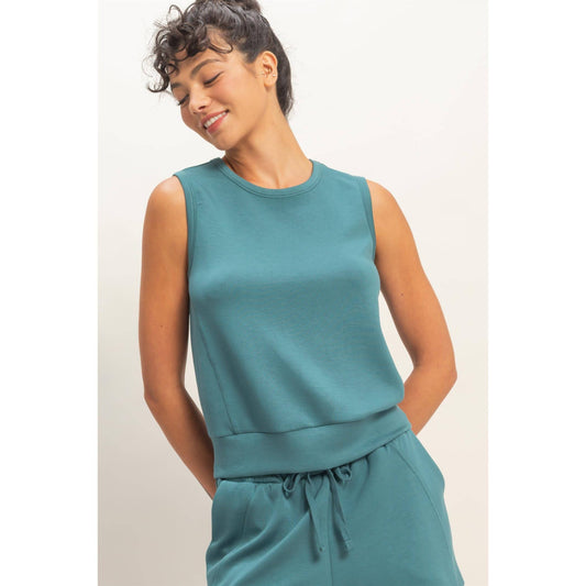 Sleeveless Crew Neck Top