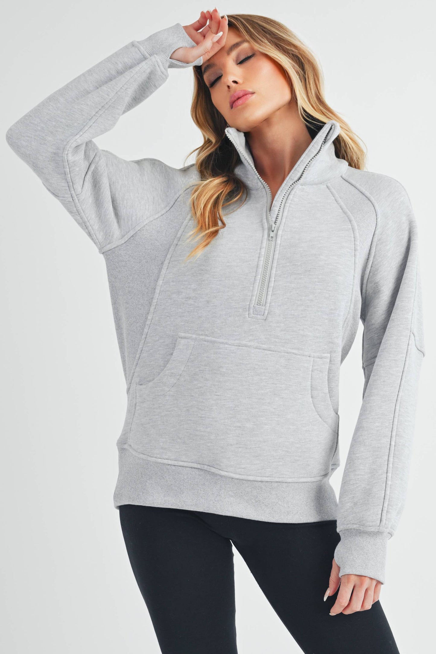 Long Funnel Neck Half Zip