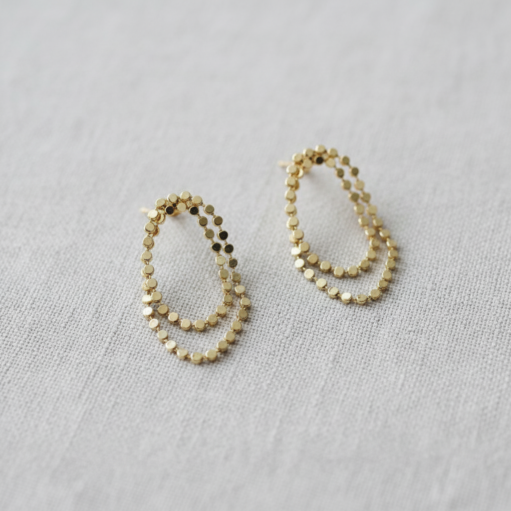 Geometric Polka Dot Tassel Earrings