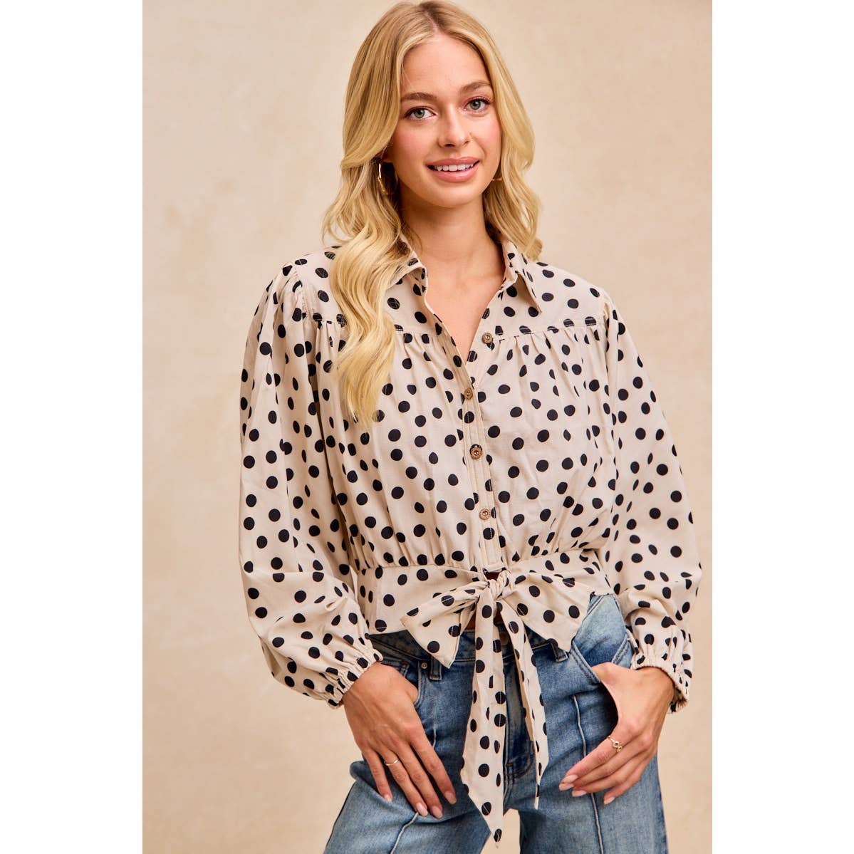 Polka Dot Print Blouse