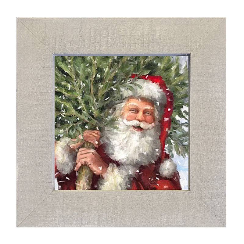 Classic Santa carrying tree