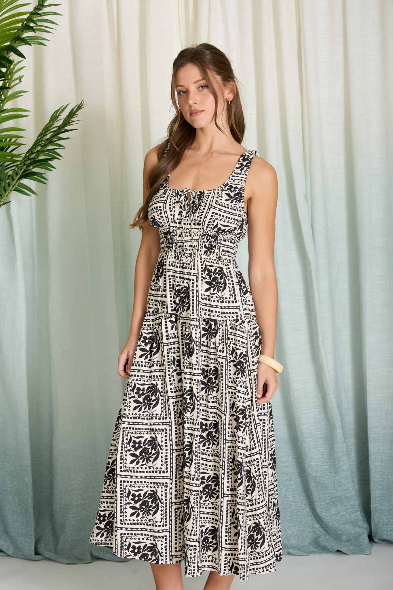 Floral Tile Print Dress