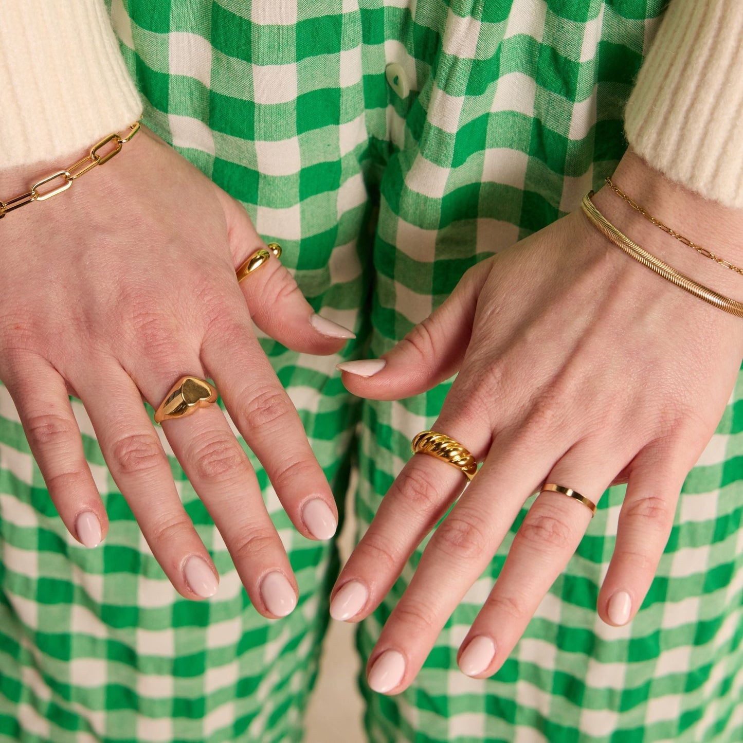 Gold Double Round-Ended Ring