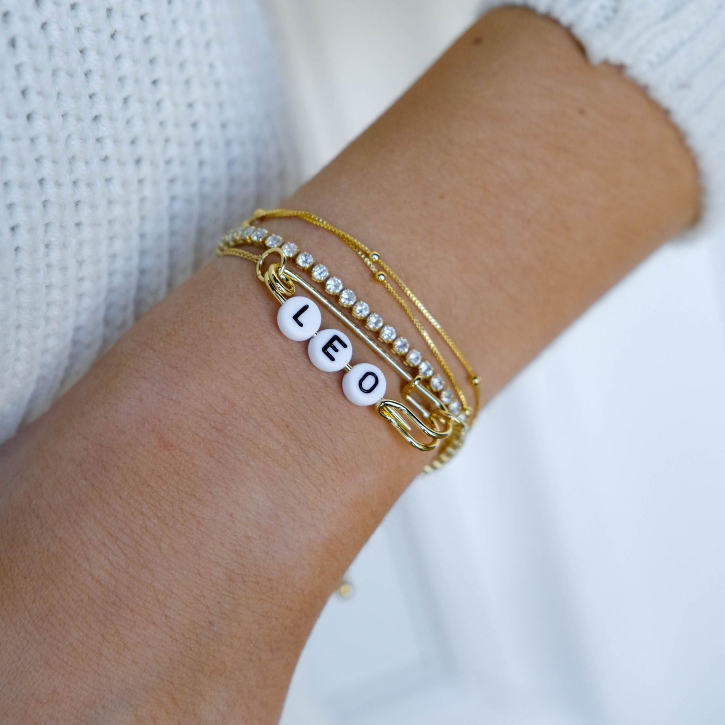 Gold Double Layer Saturn Chain Bracelet