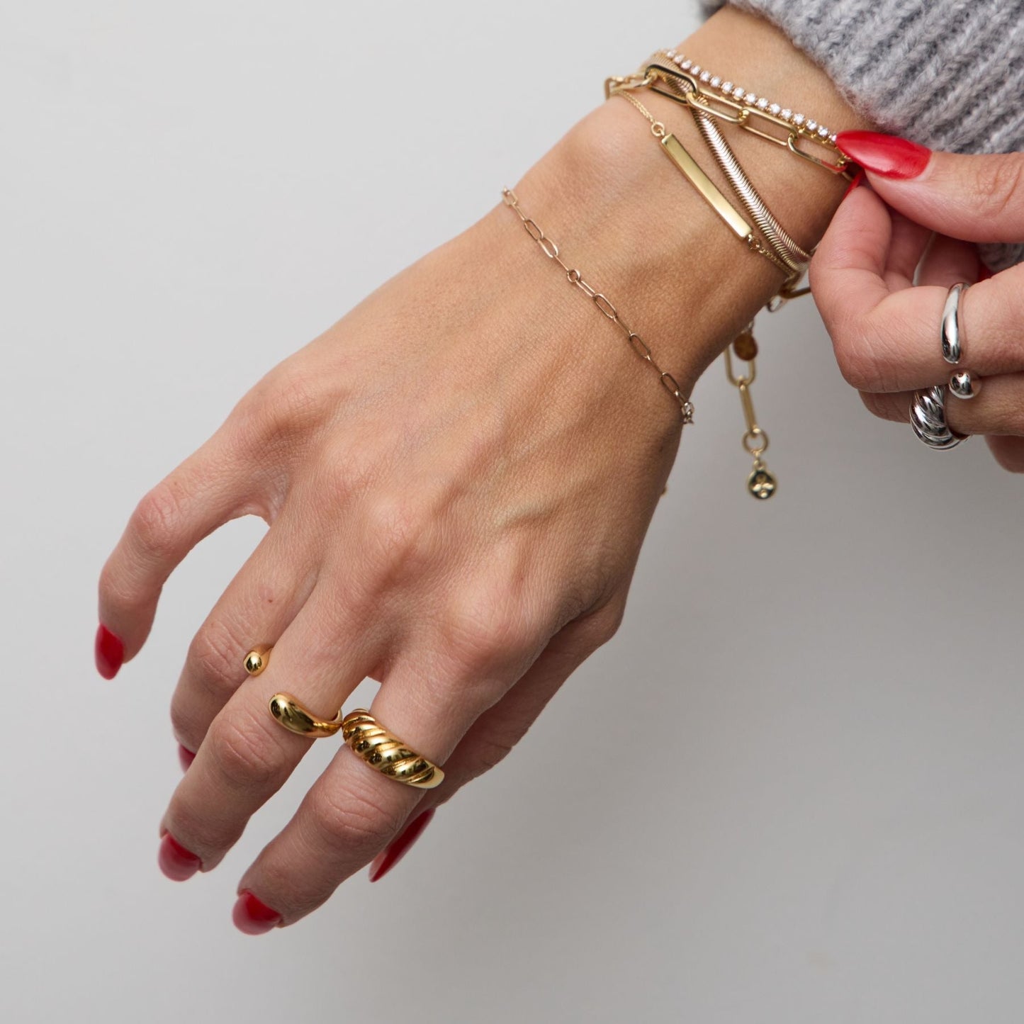 Gold Double Round-Ended Ring