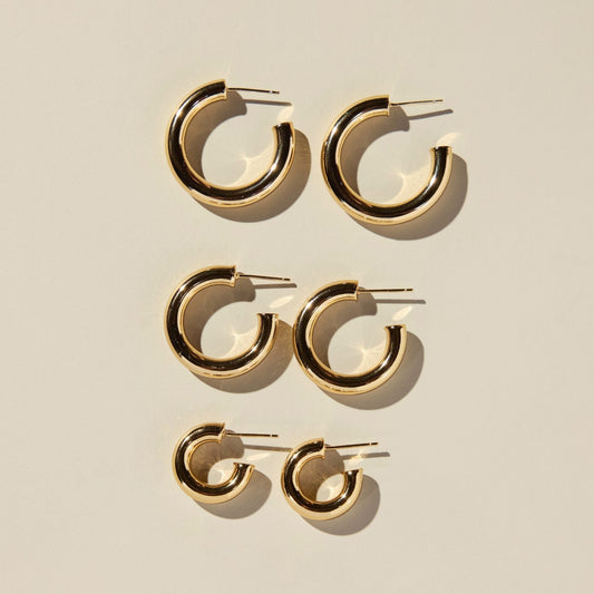 Gold Hollow Statement Hoops