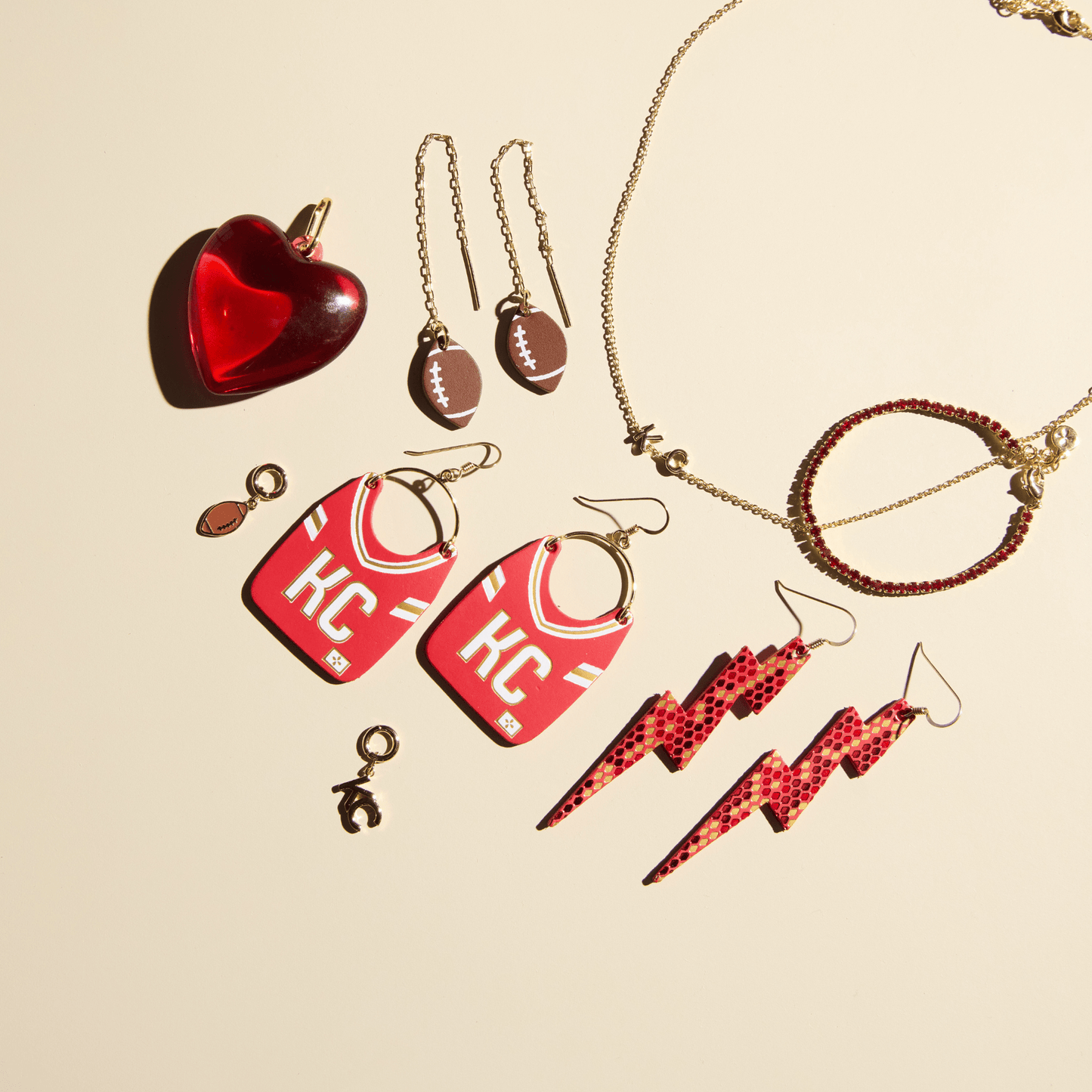 Kansas City Football Jersey Earrings