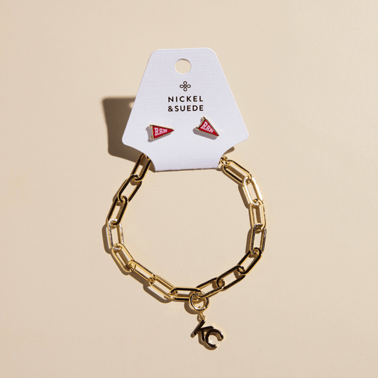 KC Charm Bracelet and Stud Set
