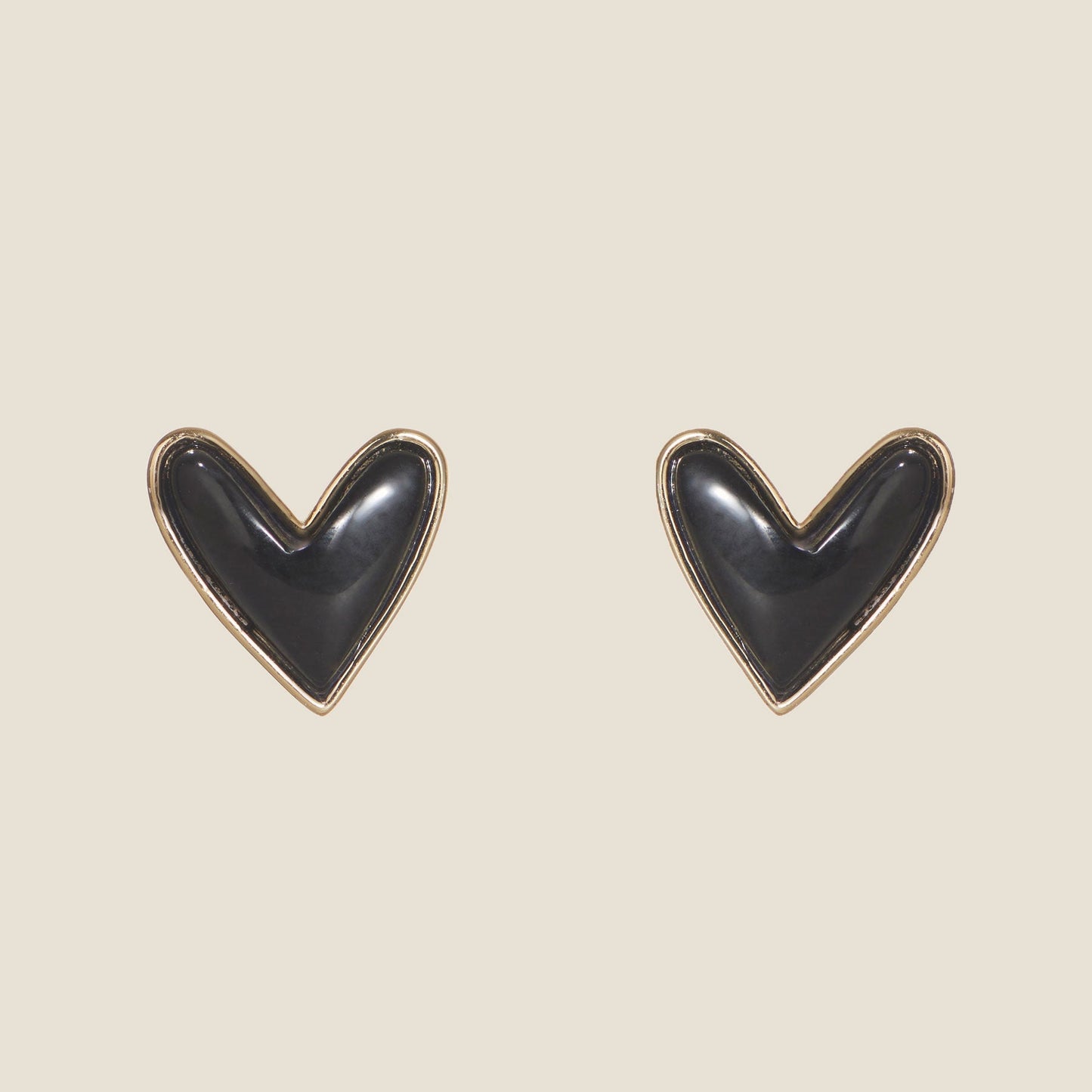 Onyx Sweetheart Studs