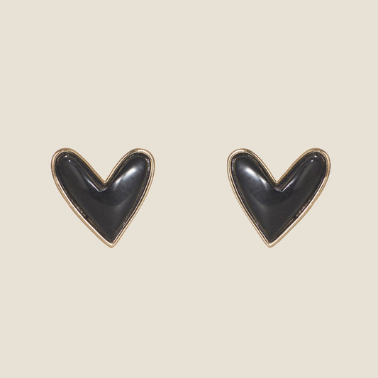 Onyx Sweetheart Studs