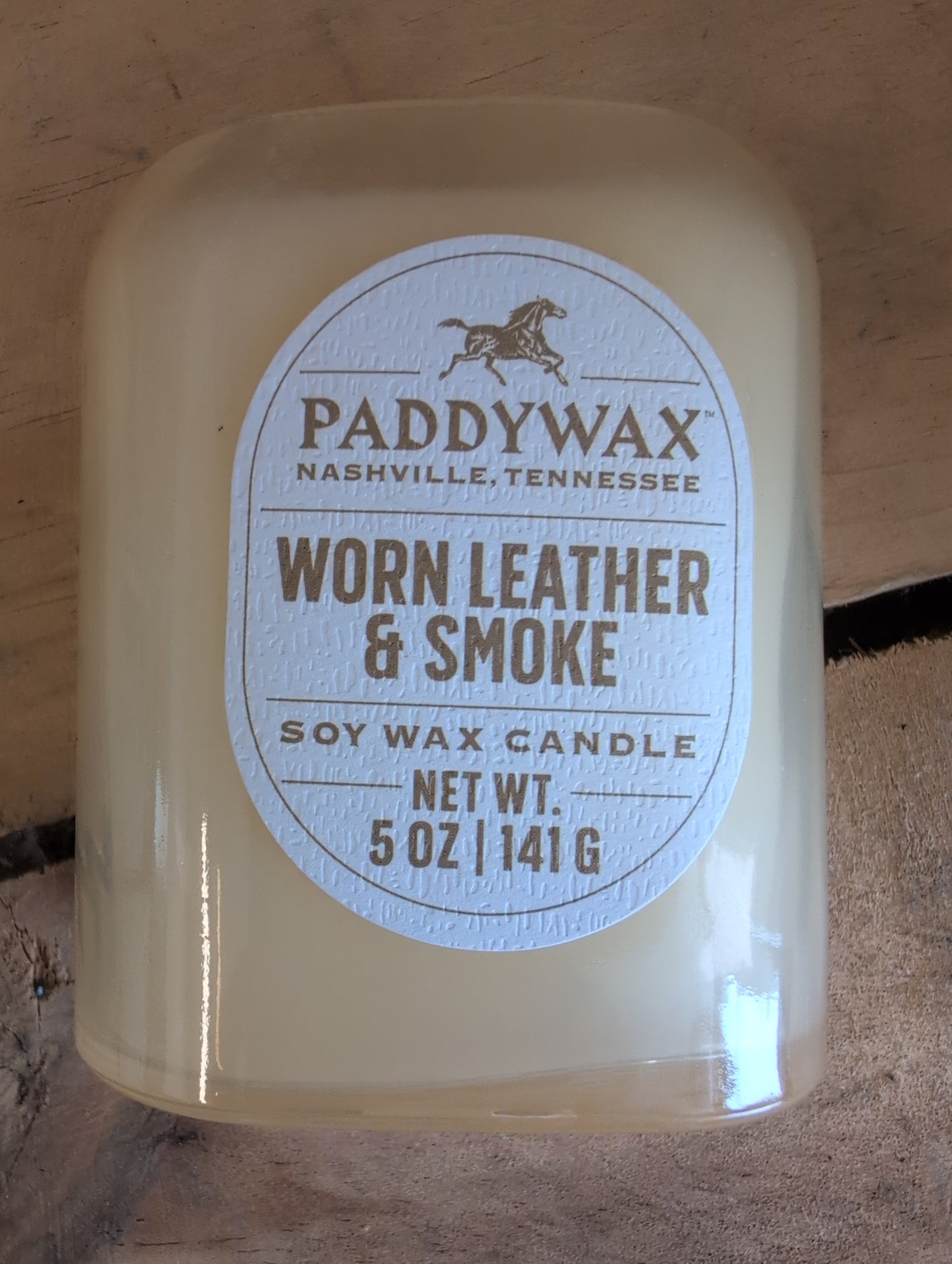 PaddyWax Vista 5 oz Candle- Worn Leather & Smoke