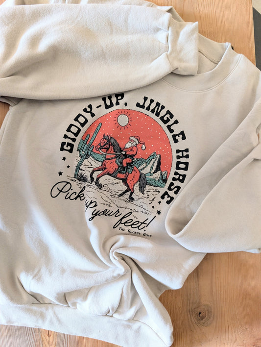 Giddy Up Jingle Horse Crewneck