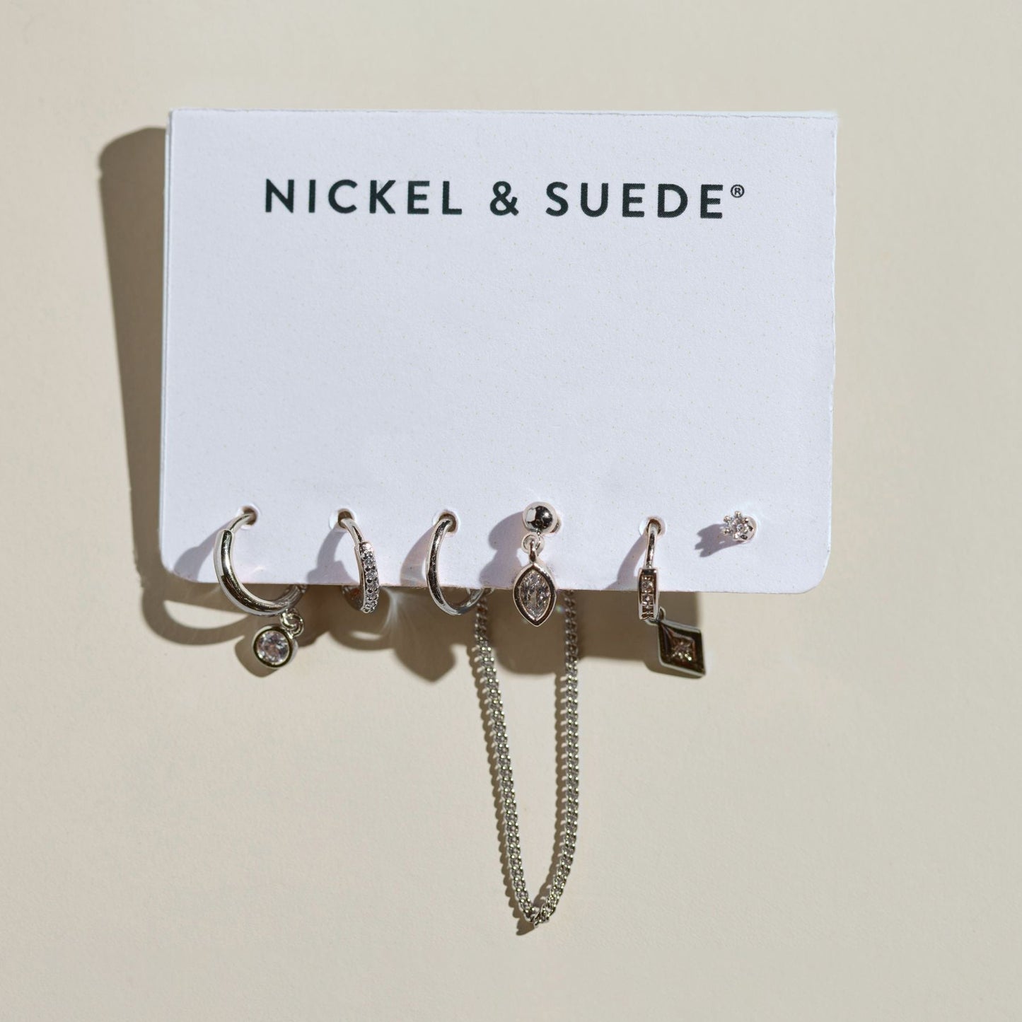 Silver Assorted Dainty Earrings Set
