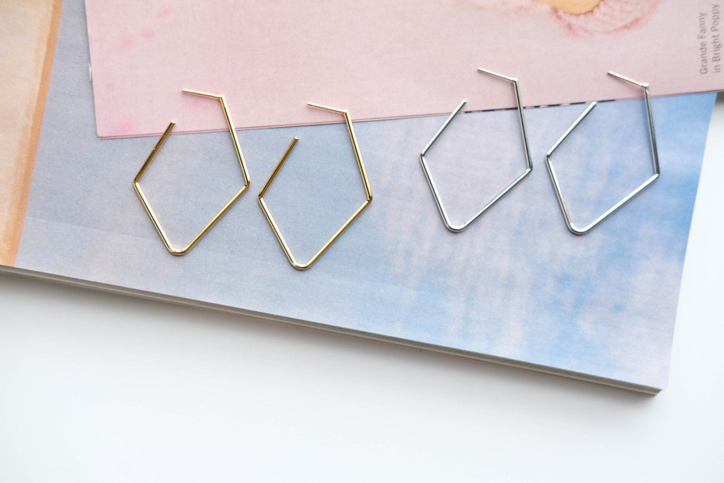 Silver Diamond Hoops