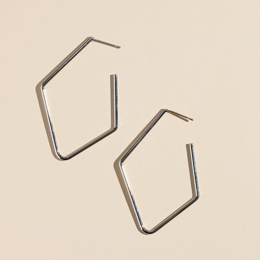 Silver Diamond Hoops