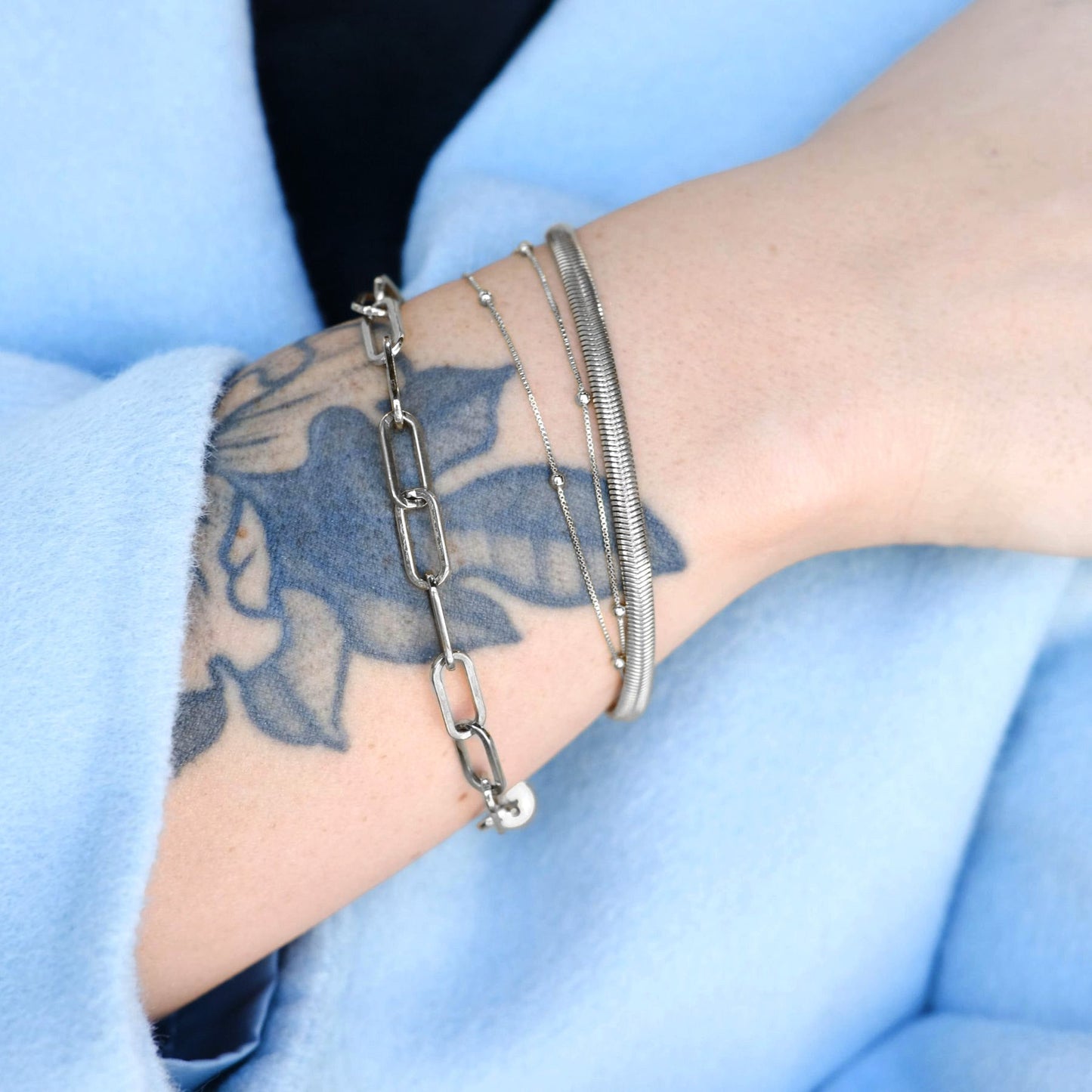 Silver Herringbone Bracelet