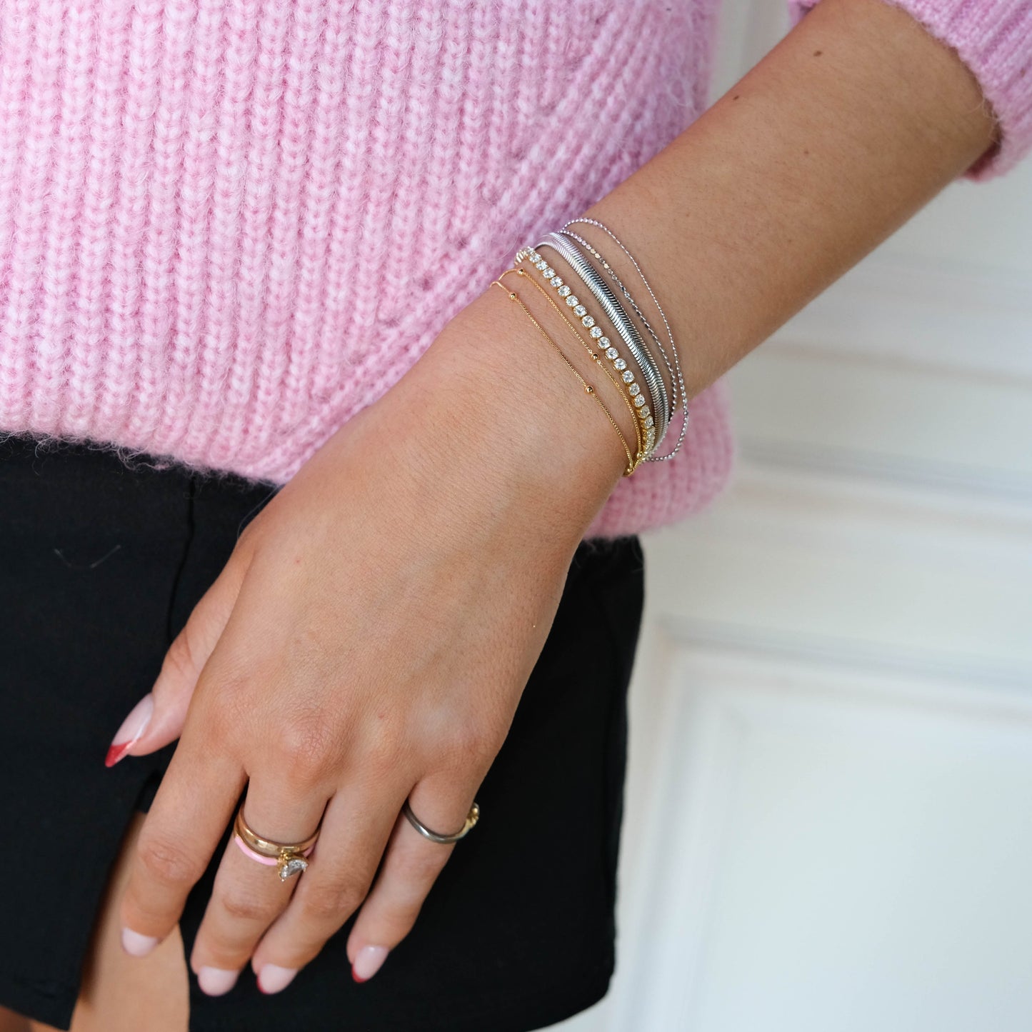 Silver Herringbone Bracelet