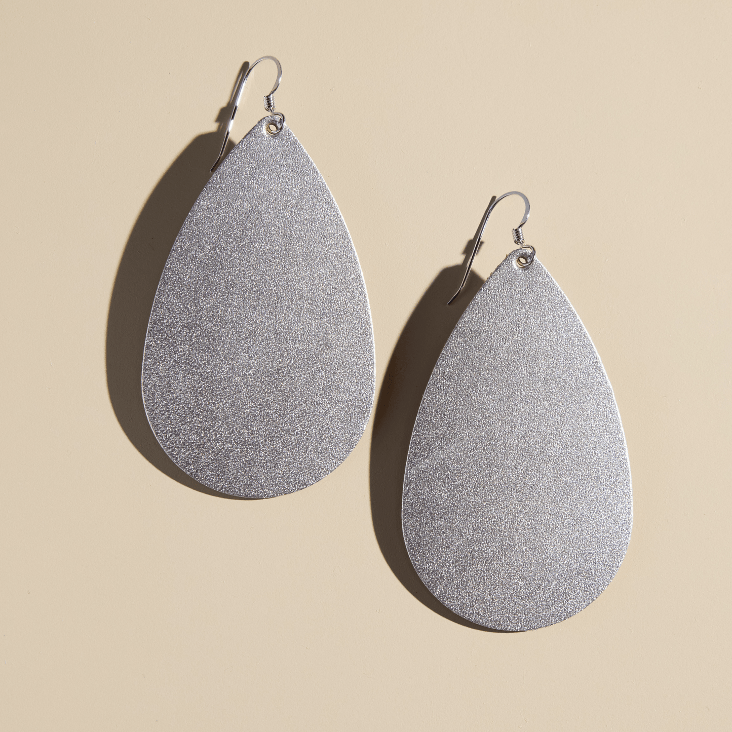 Silver Satin Teardrops