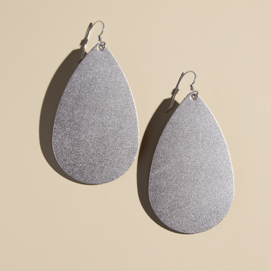 Silver Satin Teardrops