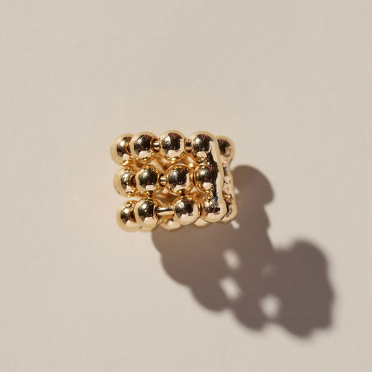 Triple Strand Chunky Beaded Ear Cuff
