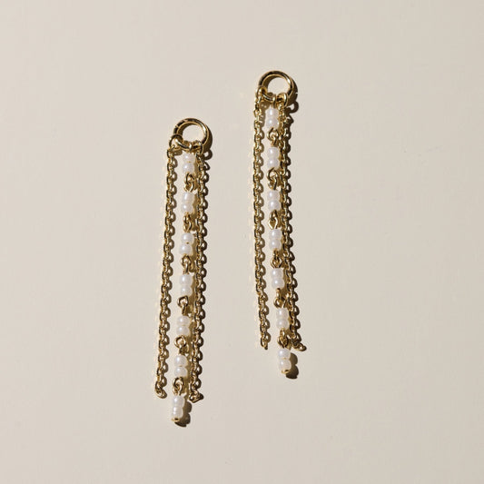 White Beaded Fringe Charm