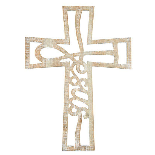 Wood Wall Cross - Jesus