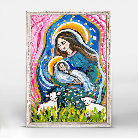 Holiday - Blue Madonna Mini Framed Canvas