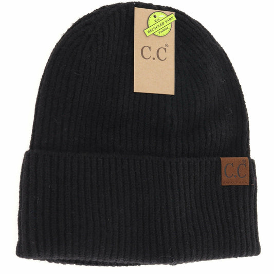 Unisex Soft Ribbed Cuff C.C Beanie