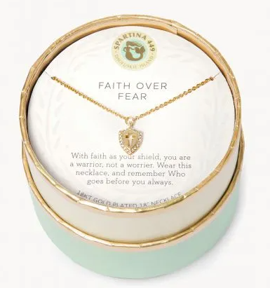 Spartina Necklace 18“ Faith Over Fear/Cross Shield