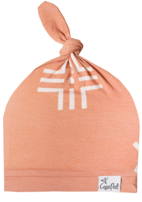 Copper Pearl Top Knot Hat