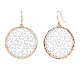 Whispers Two Tone Filigree Swirl Dangle Earrings