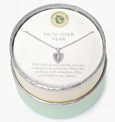 Spartina Necklace 18“ Faith Over Fear/Cross Shield
