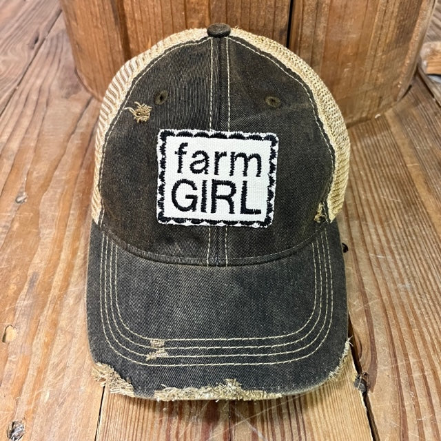 Farm Girl on Black Hat
