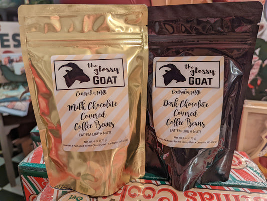 Milk chocolate covered coffee beans