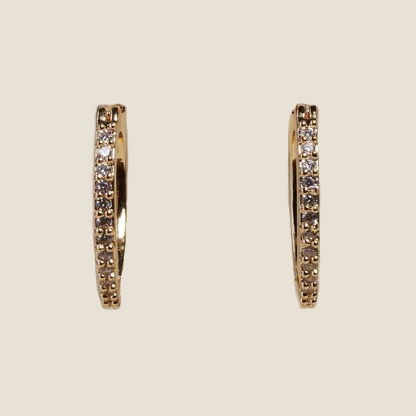 Gold Pave Hoops