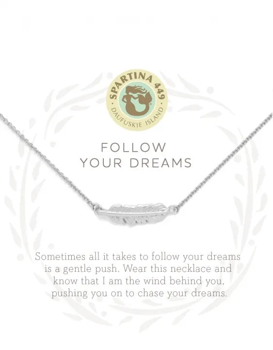Spartina Sea La Vie Necklace 16” Follow Your Dreams/Feather